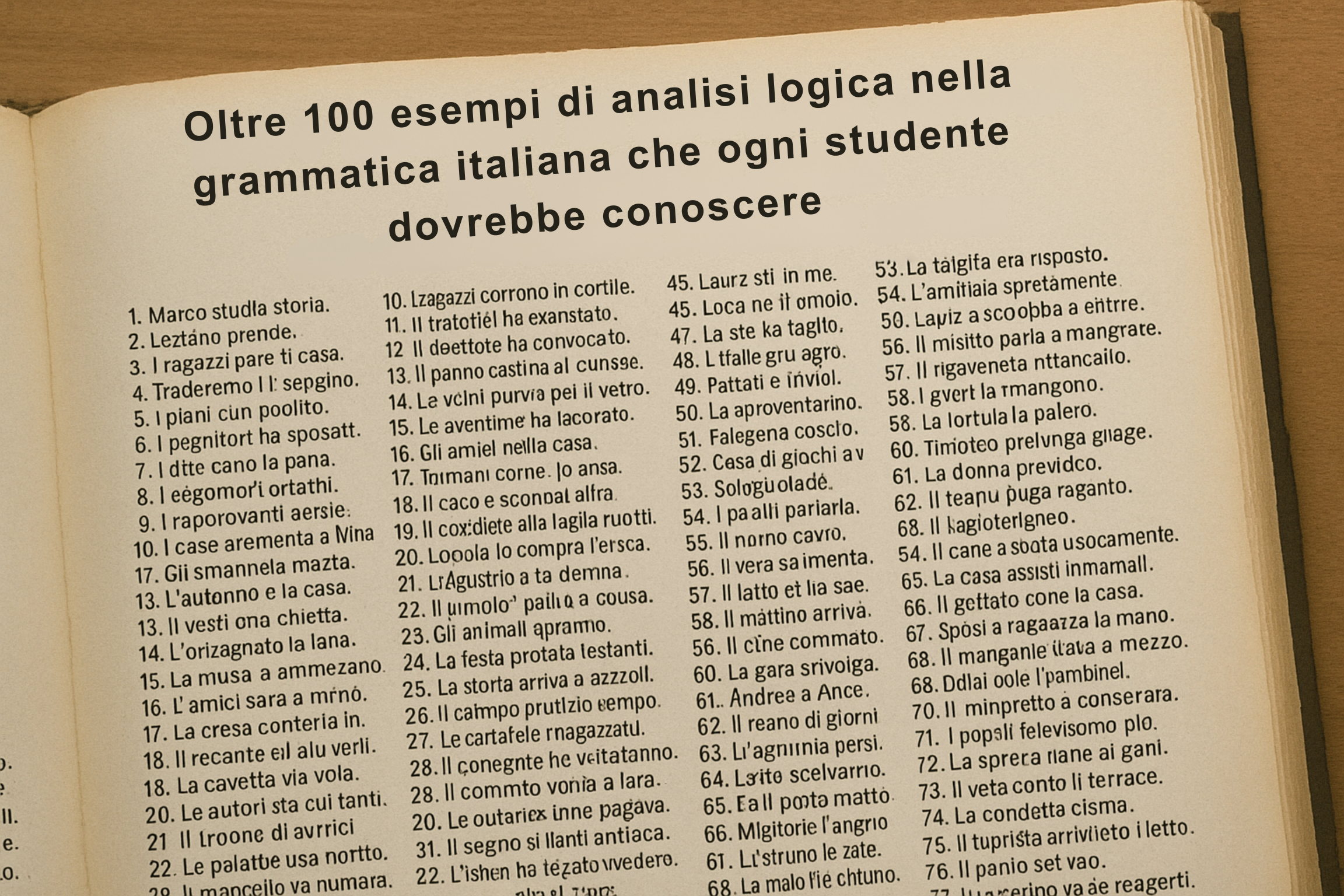 Oltre 100 esempi di analisi logica nella grammatica italiana che ogni studente dovrebbe conoscere