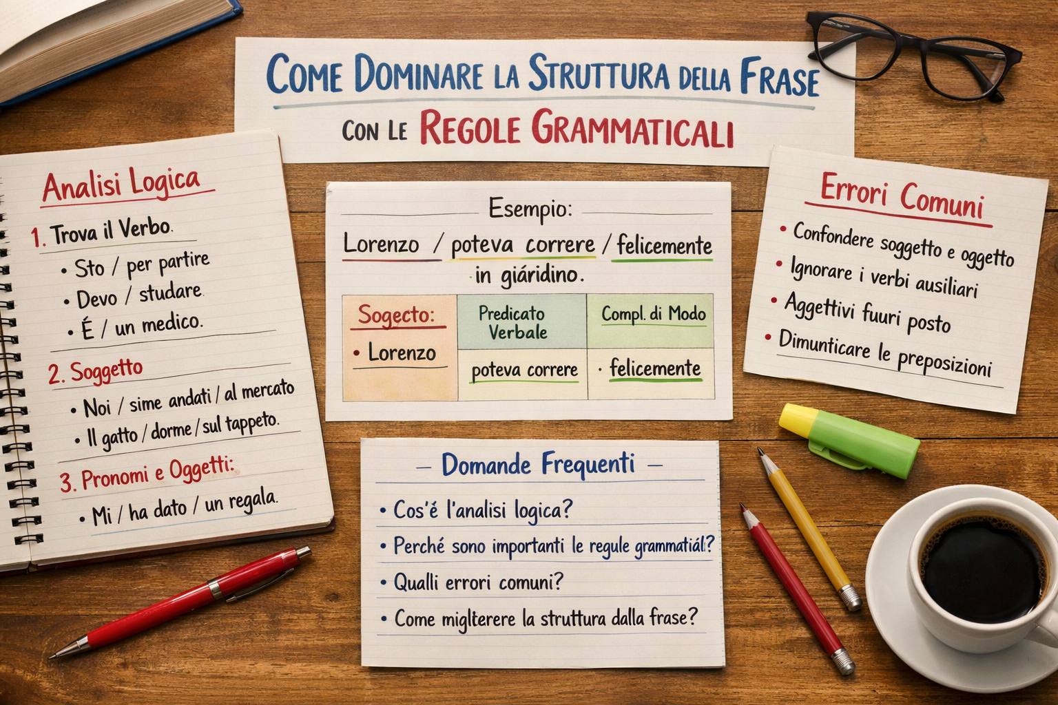 Come Padroneggiare la Struttura della Frase con le Regole Grammaticali